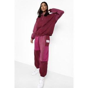 Official Boohoo Berry Colour Block Oversized Joggers Women’s Sz Large NWT
